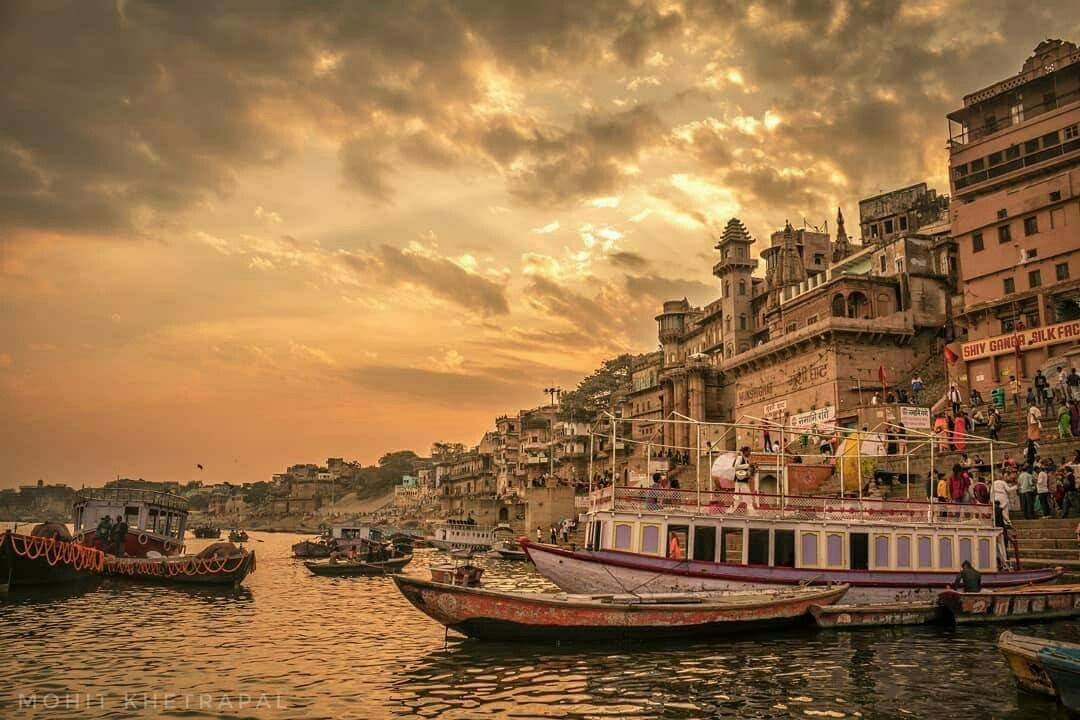 Varanasi ghats at sunrise